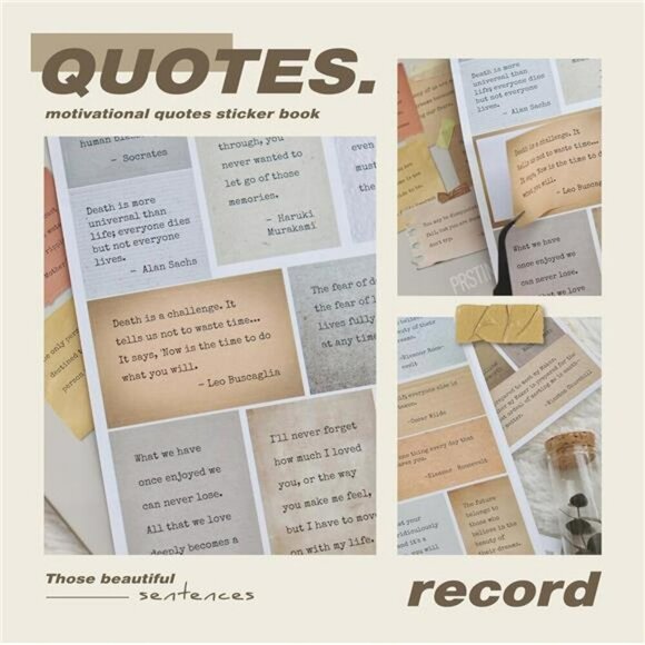 Vintage Quote Sticker Pad 246 Pcs Motivational Journal Scrapbook Stickers - Picture 3 of 7